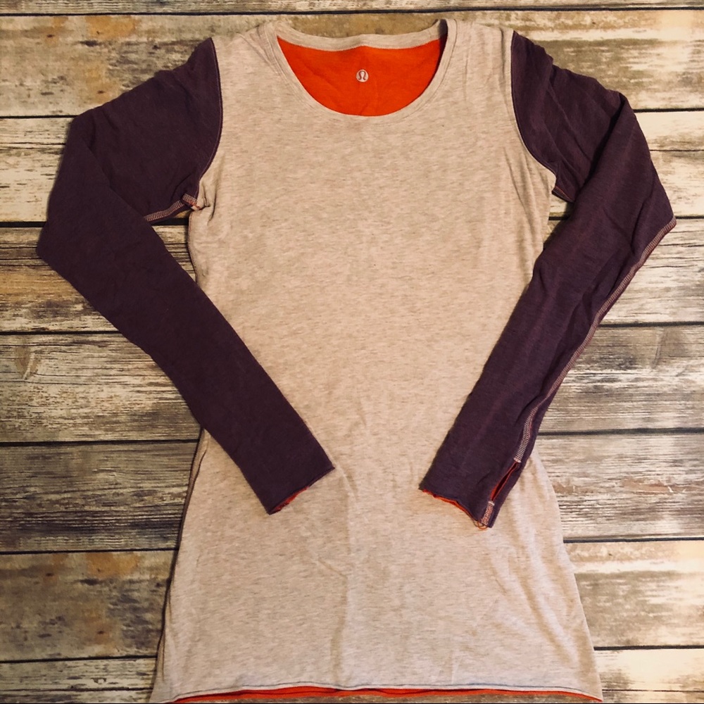 Lululemon Reversible Top Grey, Purple, Orange 6